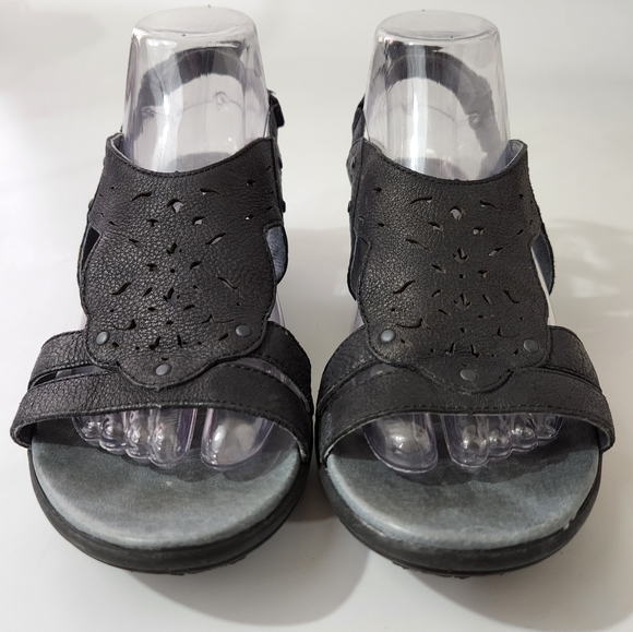 Merrell Select Fresh Air Cushion Black Leather Performance Sandals Size 8 - Picture 5 of 13
